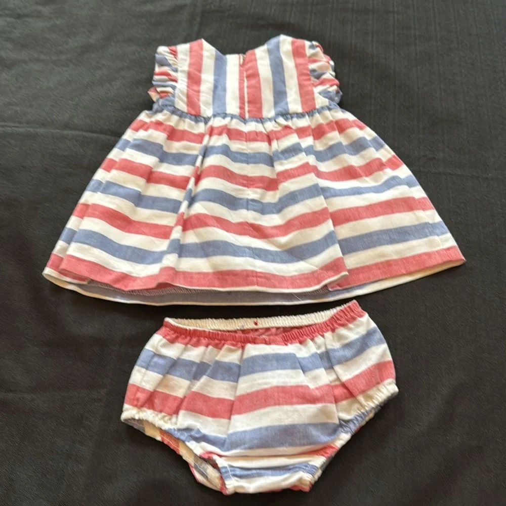 Mayoral 2-pc Striped Kids Dress Set with Bloomers new 2-4‎ months